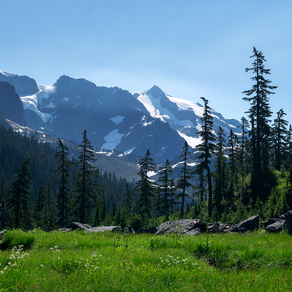 First views of Mt. Shuksan along the Lake Ann Trail